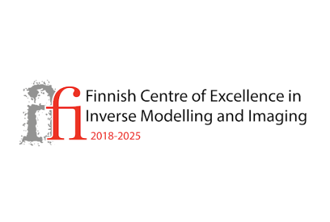 The Centre of Excellence in Inverse modelling and imaging -tutkimushankkeen logo.