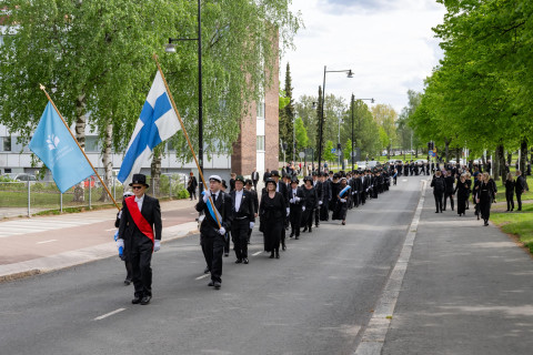 Academic procession at the doctoral conferment ceremony in Kuopio 2025.